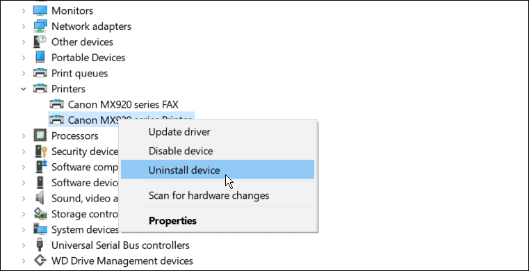 disinstalla l'unità di correzione della stampante non è disponibile su Windows 11