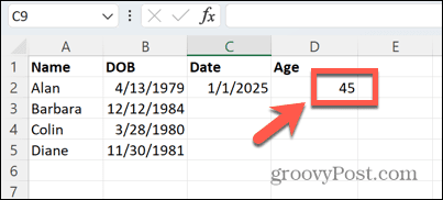 excel età in data specifica