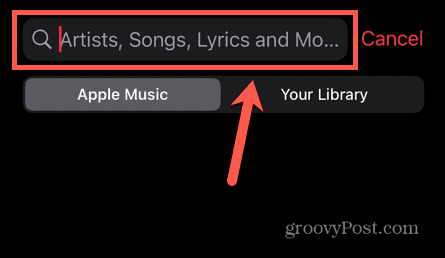 campo di ricerca musicale Apple