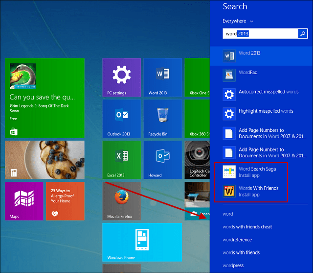 Come disabilitare i risultati Web nella ricerca di Windows 8