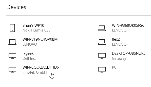 Dispositivi account Microsoft