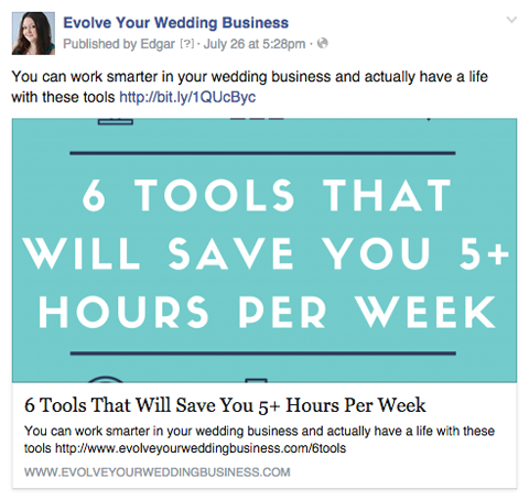evolvi il tuo post facebook aziendale di matrimonio