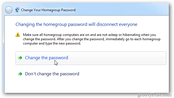 Cambia la password