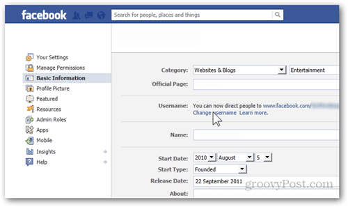 preferenze impostazioni facebook informazioni di base nome utente modifica nome utente