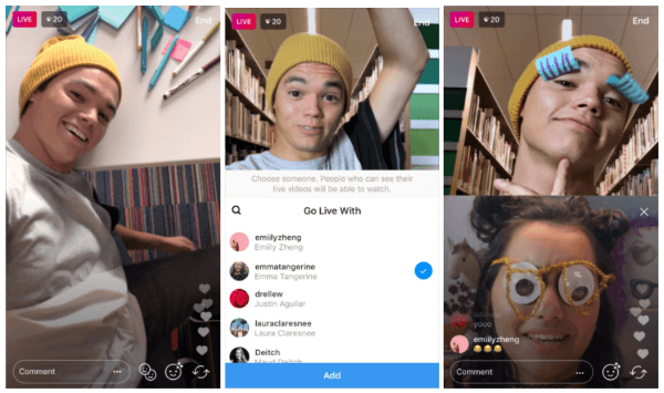 Instagram ora consente alle emittenti di invitare gli spettatori a unirsi ai loro flussi video in diretta all'interno dell'app.