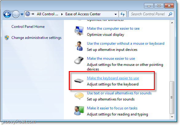 Come disabilitare i tasti permanenti e i tasti filtro in Windows 7