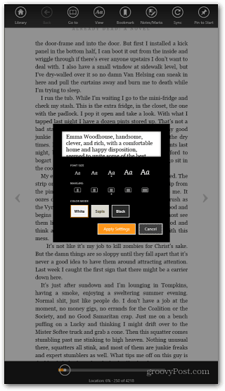 App Kindle RT di Surface