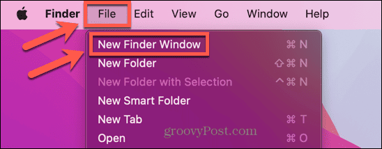 nuova finestra del finder mac