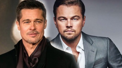 Di fronte a Brad Pitt, Leonardo Di Caprio! Brat Pitt come un bambino ...