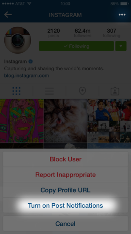 Instagram aggiunge notifiche ai post