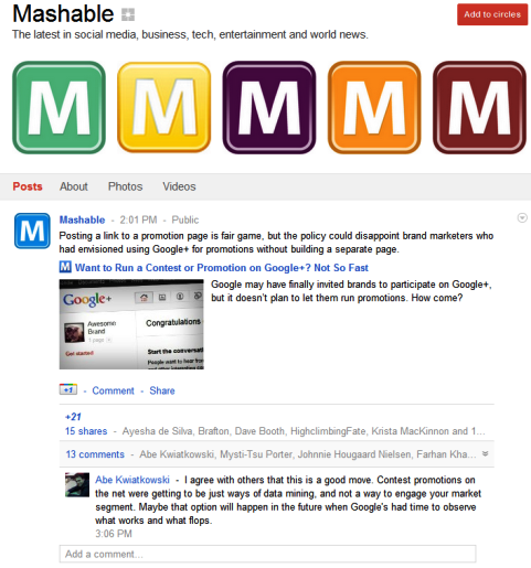 Pagine Google+ - Mashable