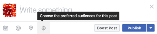 Fare clic sull'icona di targeting per aggiungere tag e restrizioni con lo strumento di ottimizzazione del pubblico.