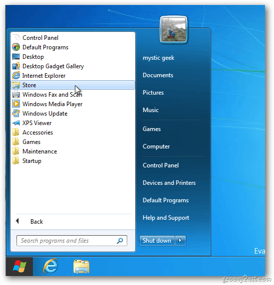 Menu Start di Windows 8
