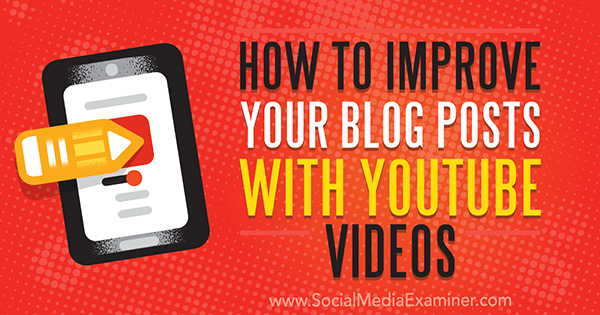 Come migliorare i tuoi post sul blog con i video di YouTube di Ana Gotter su Social Media Examiner.