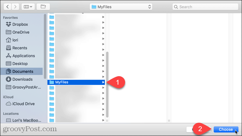 Seleziona una cartella predefinita da aprire in Finder sul tuo Mac