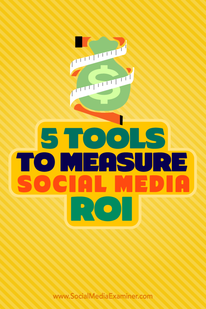 Suggerimenti su cinque strumenti che puoi utilizzare per misurare il ROI sui social media.