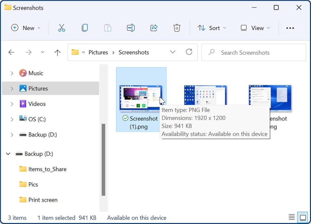 salva screenshot Le immagini fanno uno screenshot su Windows 11
