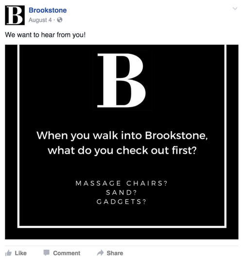 post facebook di brookstone