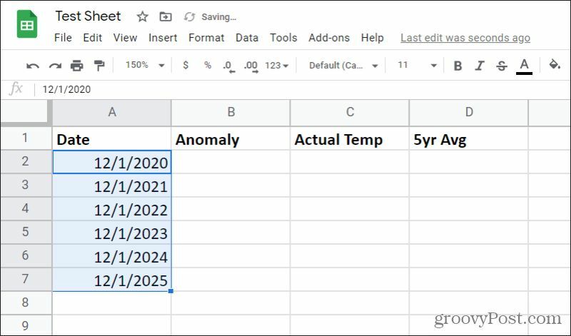 compilazione automatica della data