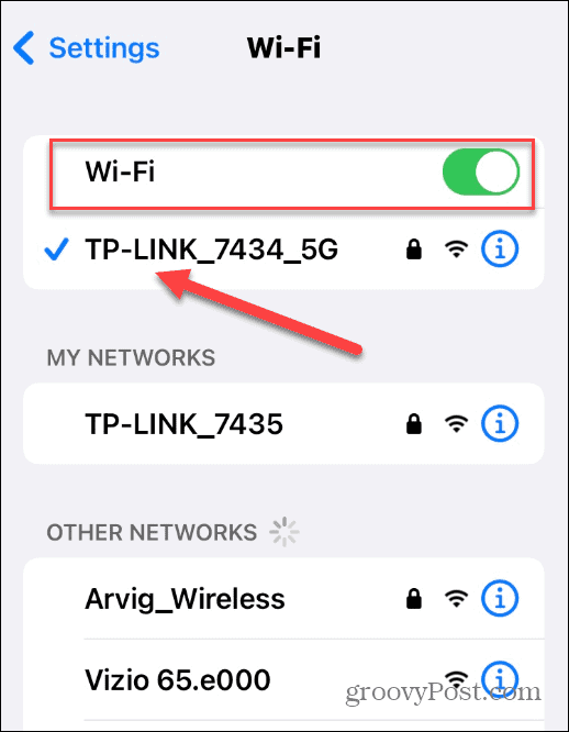 Connettiti all'iPhone Wi-Fi