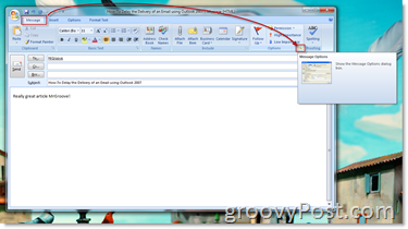 Apri la finestra di dialogo Opzioni messaggio di Outlook