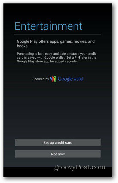 Account utente Nexus 7 - Google Wallet