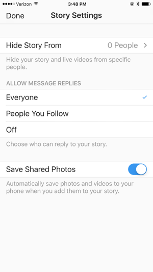 Controlla le impostazioni di Instagram Story prima di andare in diretta.