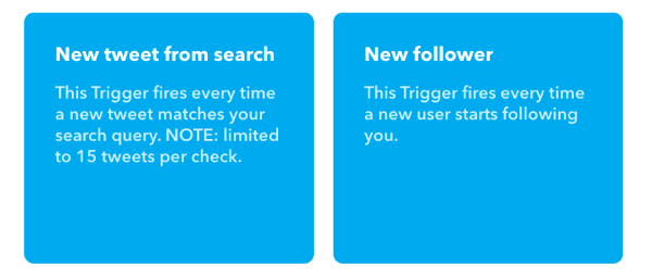 Scegli Nuovo Tweet dalla ricerca per il trigger dell'applet IFTTT.