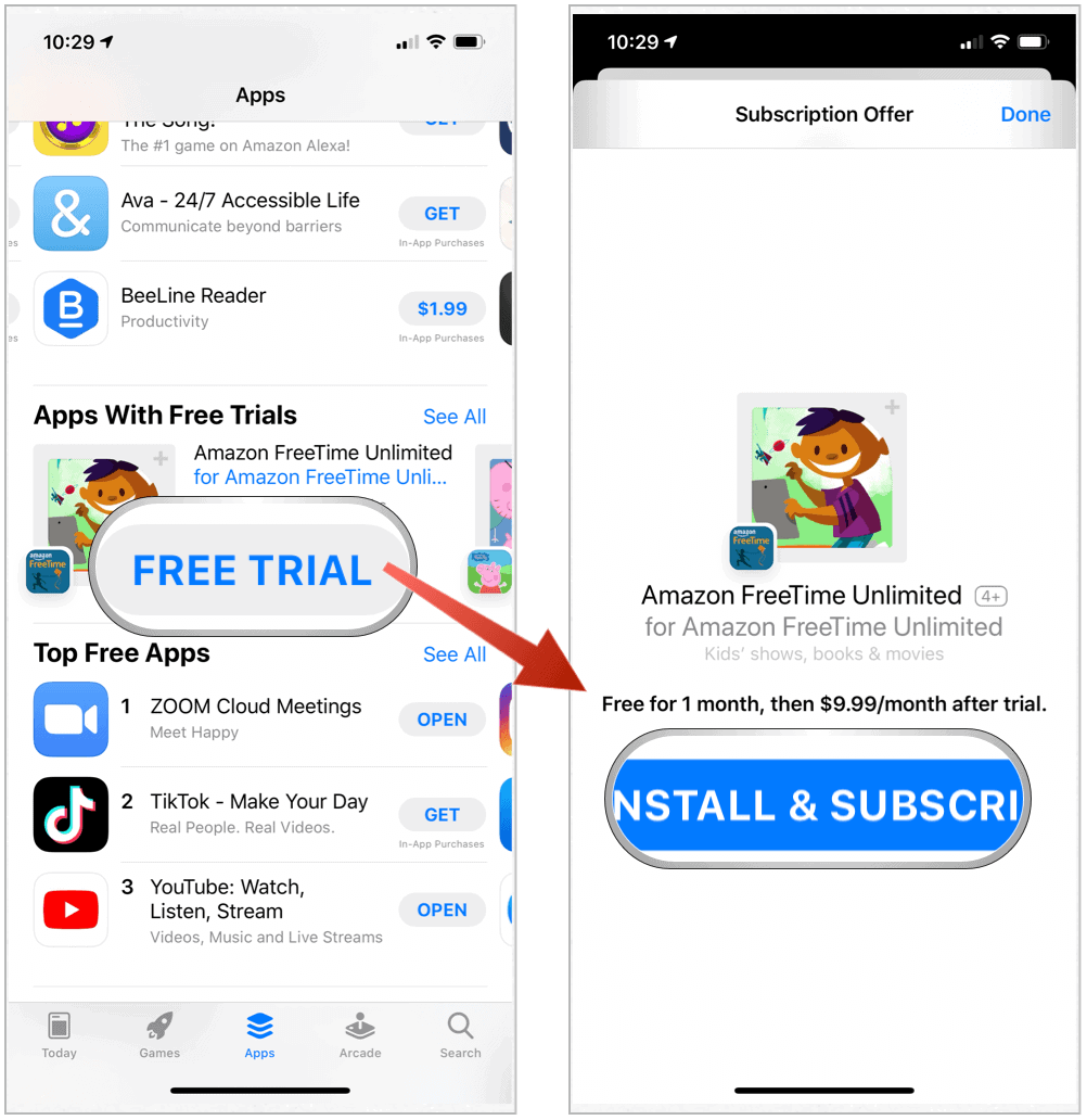 App Store Termini di prova gratuiti