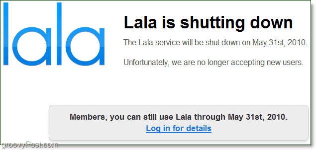 lala.com si spegne
