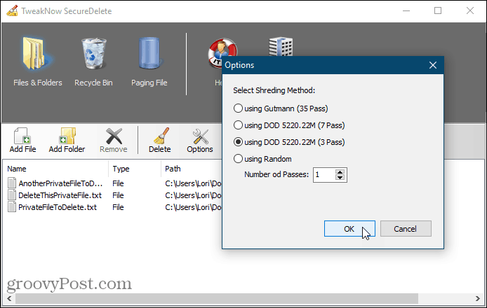 SecureDelete strumento di cancellazione sicura per Windows