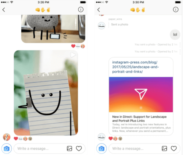 Instagram ha aggiunto il supporto per i collegamenti Web in Direct e ora consente agli utenti di selezionare l'orientamento orizzontale e verticale per un'immagine