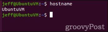output del comando hostname