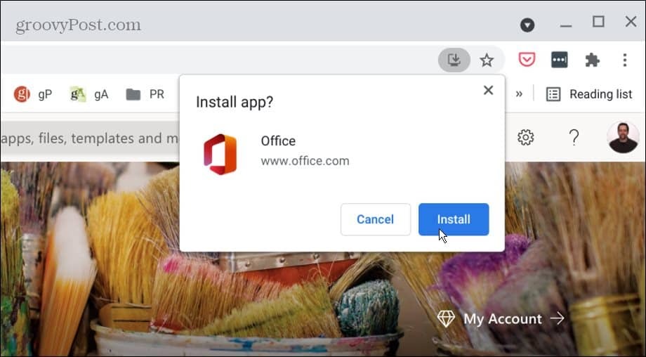 installa Office pwa su un Chromebook