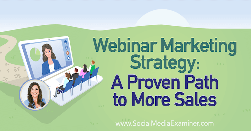 Strategia di webinar marketing: un percorso comprovato per aumentare le vendite con approfondimenti di Amy Porterfield sul podcast del social media marketing.