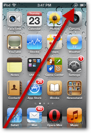 icona di blocco orientamento iPod