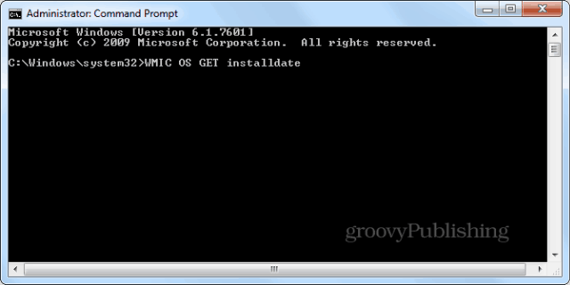 Data di installazione di Windows cmd prompt wmic