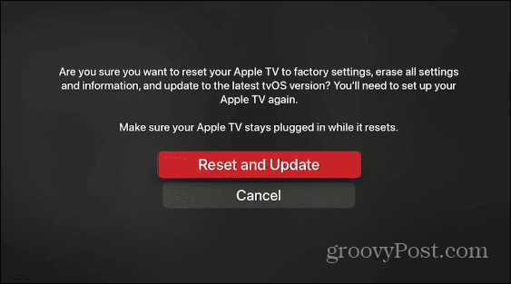 resetta Apple TV