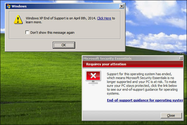 Microsoft Aggiornamento di XP Security Essentials per un periodo di tempo limitato