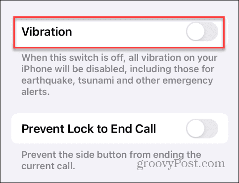 Disattiva la vibrazione su iPhone