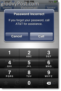 Errore iPhone MEssage "Password errata inserisci password casella vocale"