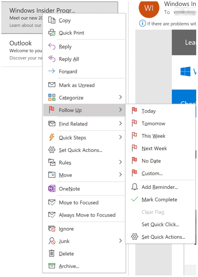 Flag di Microsoft Outlook Tips