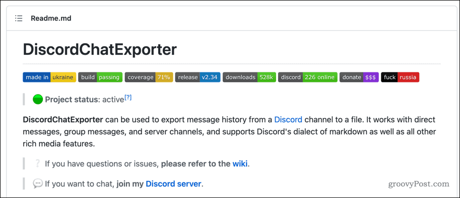 DiscordChatExplorer pagina github