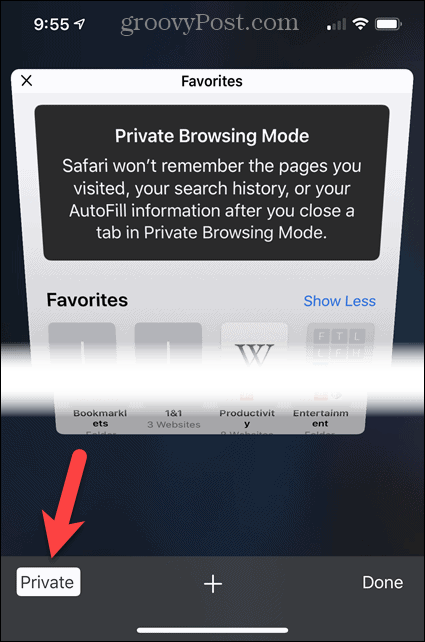 Disattiva Privato in Safari su iOS