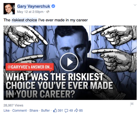 gary vaynerchuk video post su facebook