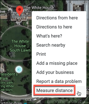 Opzione Misura distanza di Google Maps