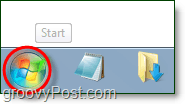 fai clic sul menu Start di Windows 7