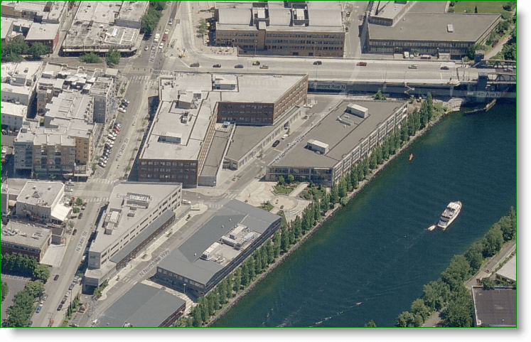 Bing Maps Vista a volo d'uccello - Sede di Google a Seattle - Fremont Wa