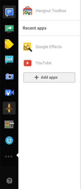 Google + Hangouts ha lasciato l'immagine del pannello di controllo