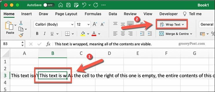 Il pulsante Testo a capo in Microsoft Excel